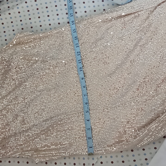 Candalite Evening/Cocktail/ Sequin Dress-Beige- M - Picture 8 of 8